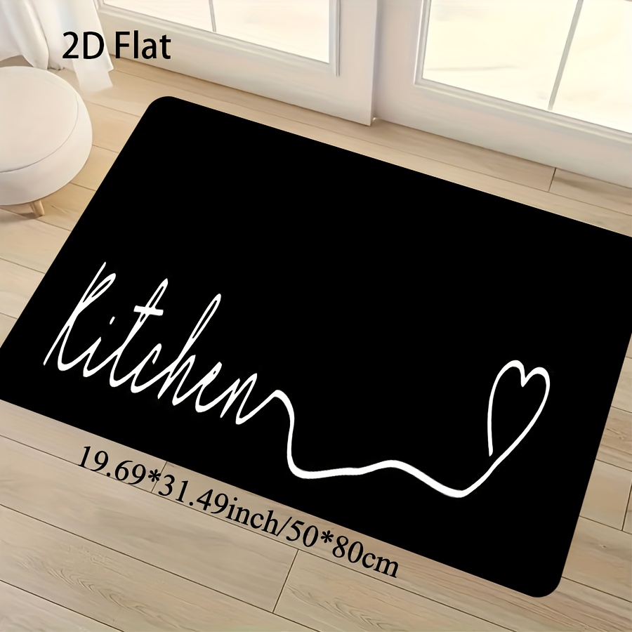 TEMU . Dicke 1,1 cm Küchenbodenmatte, Küchenmuster gedruckte Bodenmatte, einfacher und klassischer Stil, geeignet für Küche, Wohnzimmer, Veranda,