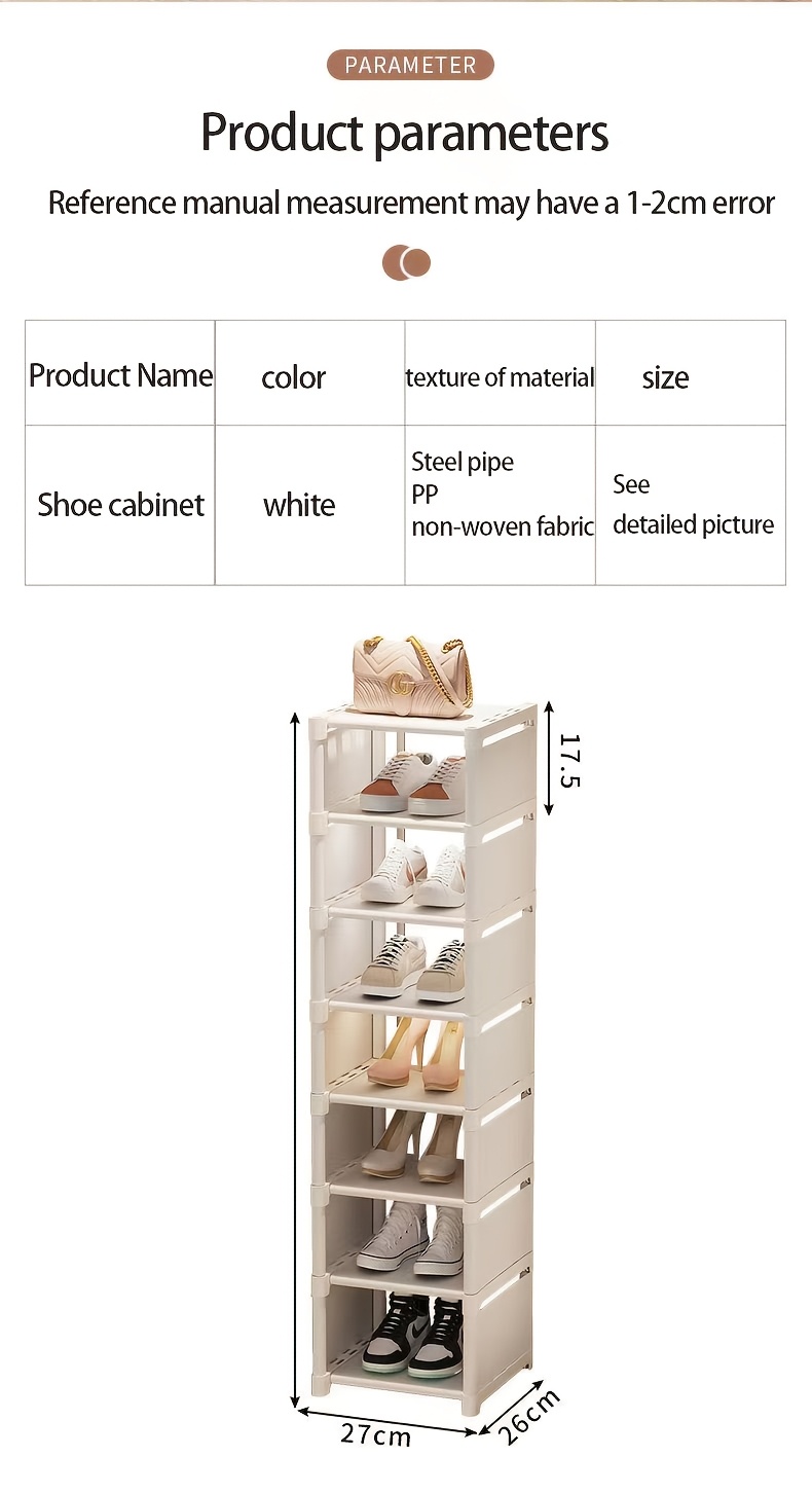 a 5 layer   home shoe rack and storage cabinet easy to assemble and use         in black and white colors with a small footprint remove one layer to store boots suitable for   shoe types details 10