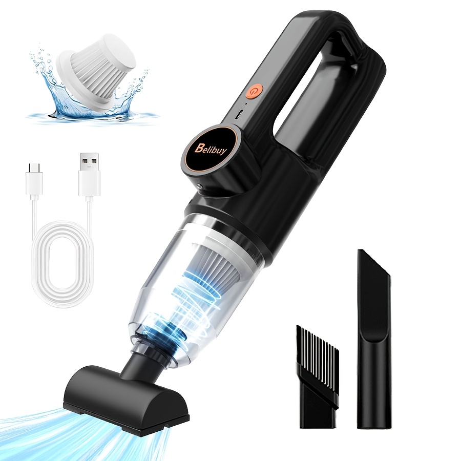 TEMU Car Vacuum Cleaner, 5000pa Super Strong Suction Handheld Vacuum, 3000mah Large Capacity, , Comes With 5 Matching Accessories For Car Interior,