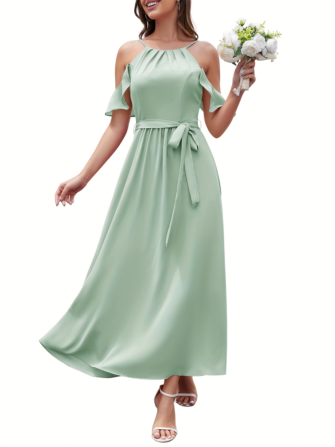 green emerald velvet dress Faith Maxi Dress ~ Moss Green Luxe Satin Xs main image 0
