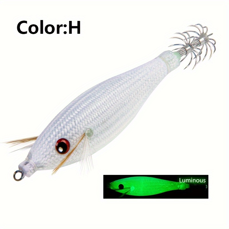 TEMU 1pc Esca da pesca luminosa da 10,5 cm/4,13 pollici, jig artificiale a forma di , gamberetti in legno, esca a forma di polpo. Regali di Natale e