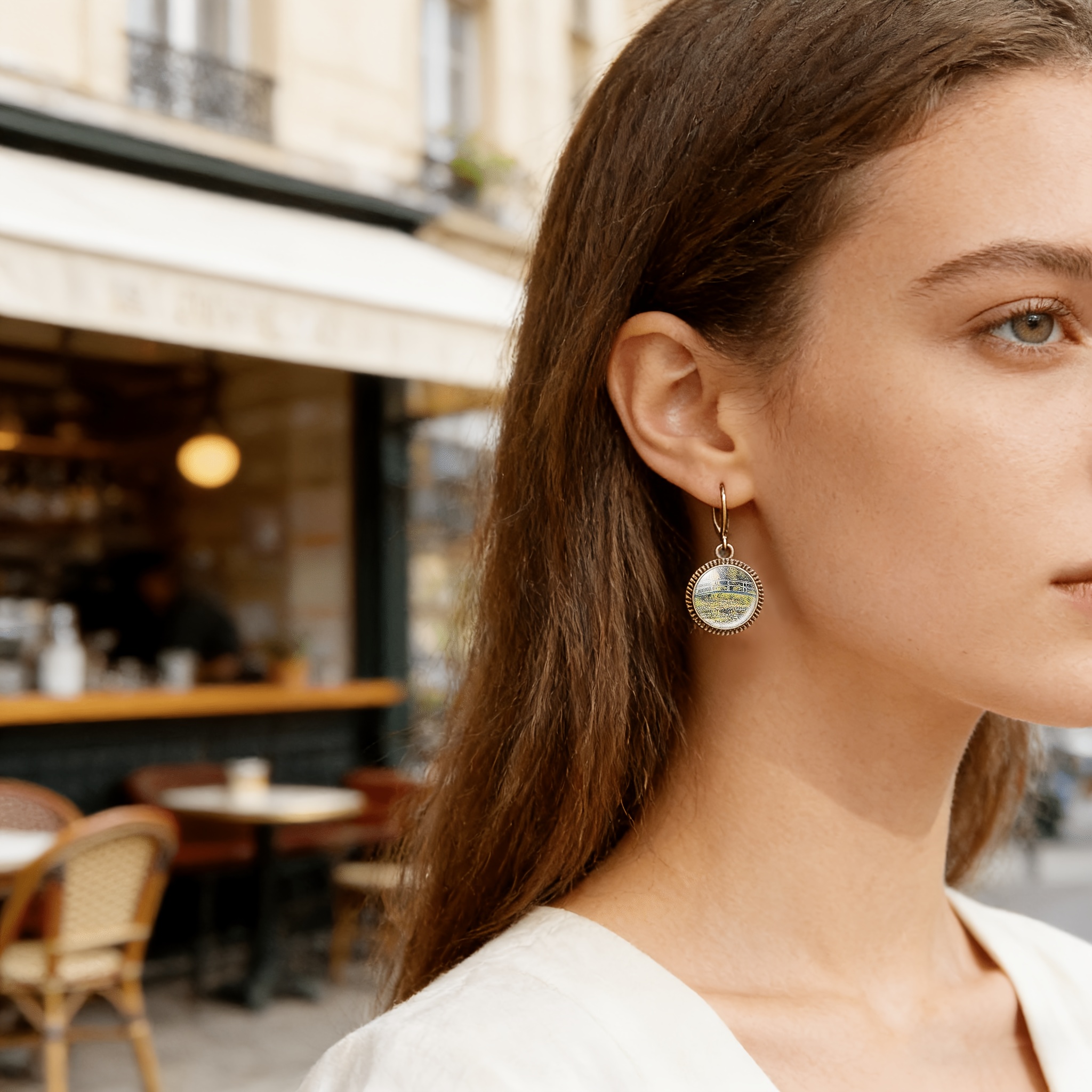 2pcs Set Classic Cyan Pendant Earrings with Hooks