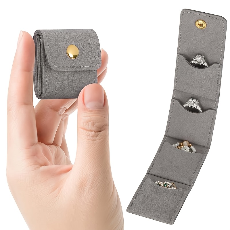 TEMU Four-compartment Foldable Multi-functional Travel Jewelry Storage Pouch, Portable Storage With Snap-button Secure Closure. Suitable For