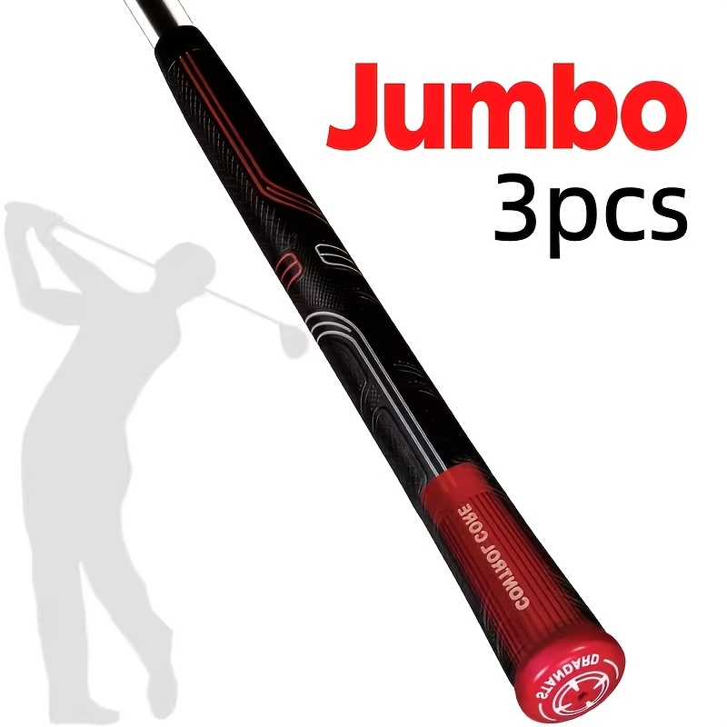 TEMU 3-pack Red Non-slip Golf Club Grips, Unisex Swing Training Aids, 3 Sizes , Perfect For Practice