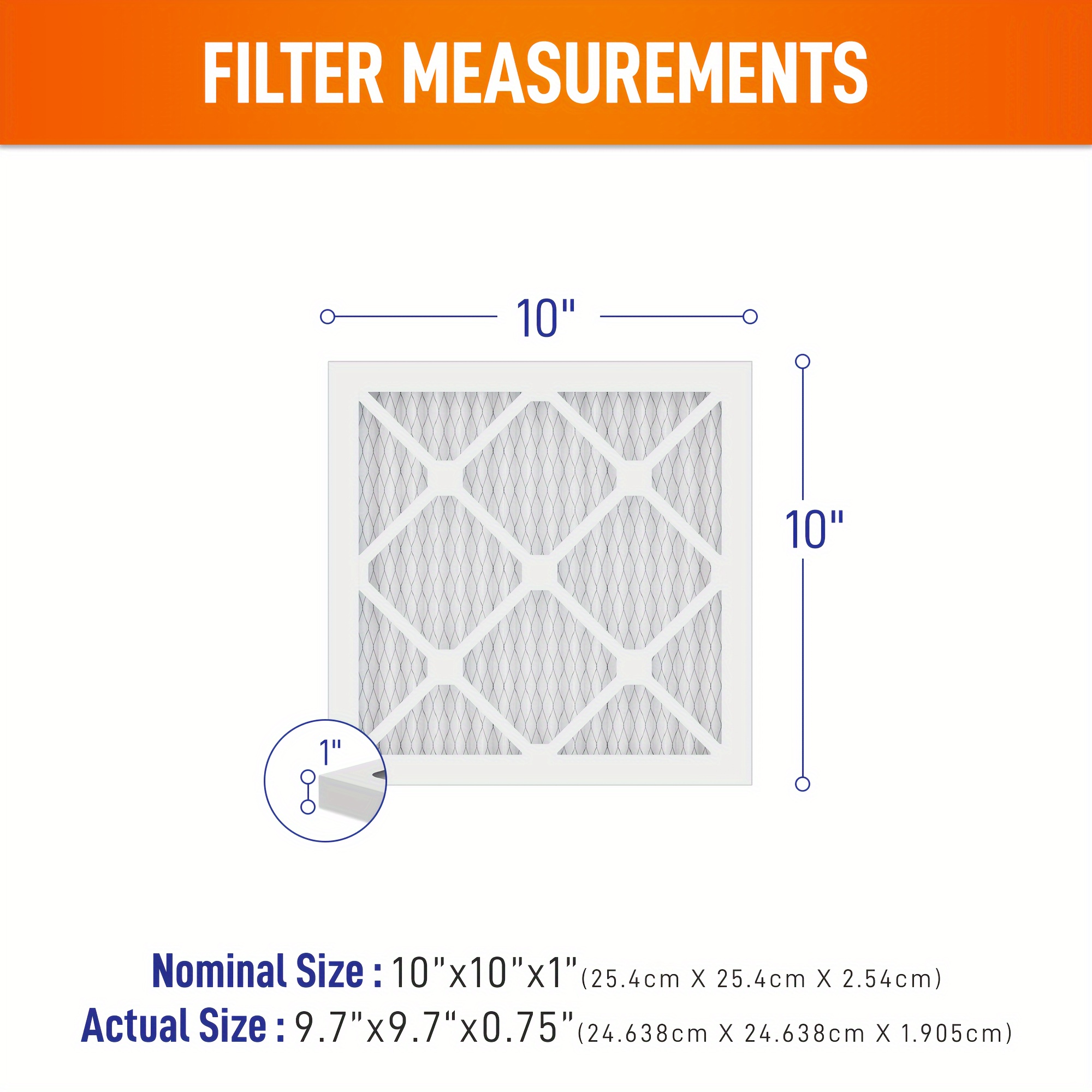 6 шт. заменяемых фильтров для кондиционеров и печей размером 10 х 10 х 1 дюймов MERV8, MERV11, MERV13. Очиститель для фильтров HVAC. Детали 1.