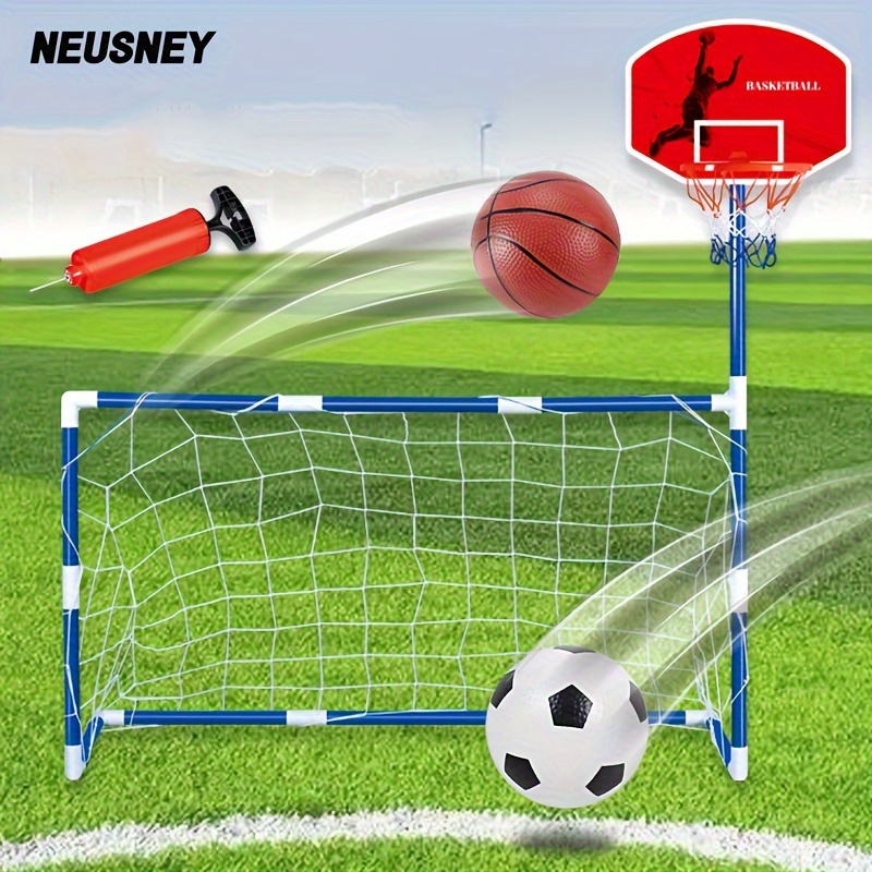 

2-in-1 Football Goal & Basketball Frame: Fun Parent-child Interactive Sports Toy For Kids! Christmas, Gift