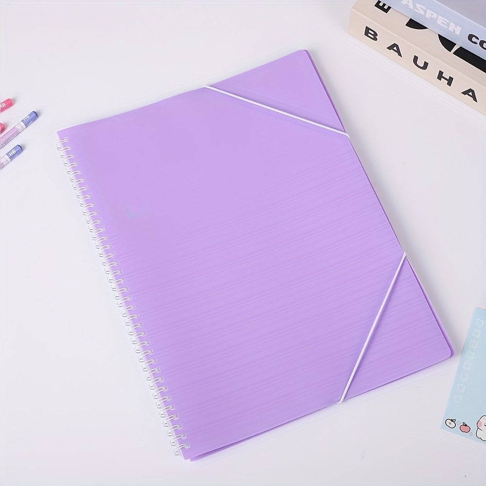 TEMU Vavicore 1pc A4 30-page 6-color Transparent Loose-leaf Folder - Durable File Organizer For School, Office, & Display, Includes 6 Color-coded