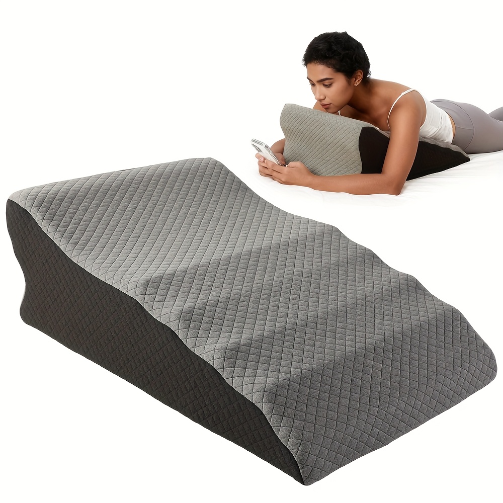 TEMU Couple's Intimacy Pillow, Bedside Lying Pillow For Stomach Sleeping And Phone Use - High-density Sponge Back Support Pillow For Reading And
