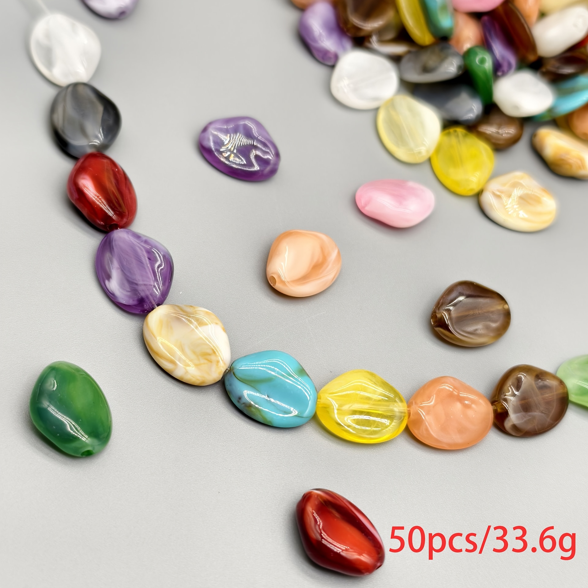E-shop Perlen Sortiment 16.2mm Flache Blatt Perlen Acryl Perlen Handgefertigte Perlen Schmuck, Armbänder und Schlüsselanhänger Herstellung Zubehör