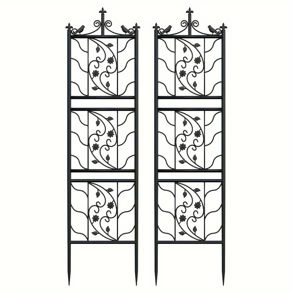 TEMU Set Of 2 Metal Trellises For Outdoor Gardens, Ideal For Supporting Climbing Plants And Vegetables, Perfect For Roses