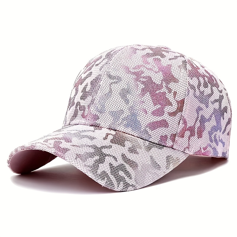 Adjustable, Lightweight, Breathable Baseball Cap with Camouflage Pattern - Golden Embroidery, Adjustable Strap, Hand Washable Linen, Ideal for Spring &amp; Summer Outdoor Activities, Outdoor Cap | Camouflage Cap | Breathable Fabric