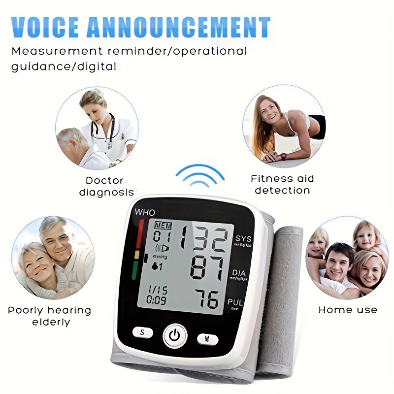   kun rechargeable wrist   with usb charging automatic digital bp machine voice broadcast large display screen built in lithium battery sis dia pu   diastolic   measurement usb rechargeable monitor userfriendly design durable wristband   wrist cuff Product details 4