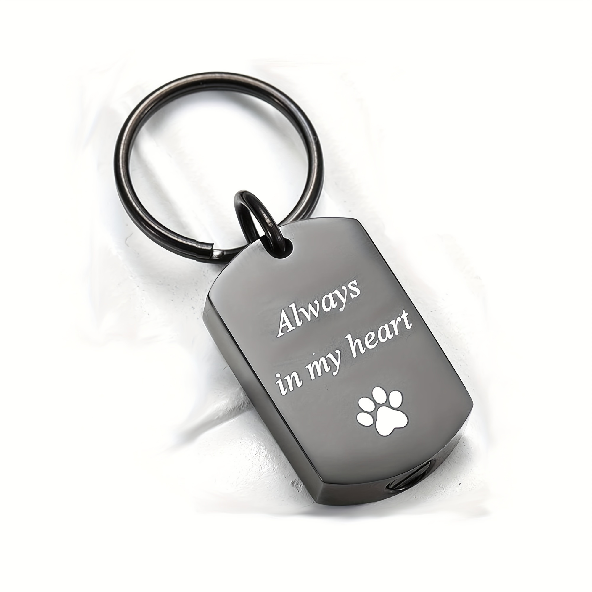 TEMU Personalized Dog Tag Ashes Keychain-engraved Date/name Keyring-custom Text Urns Key Chain Rings-pet Memorial Keepsakes Gifts