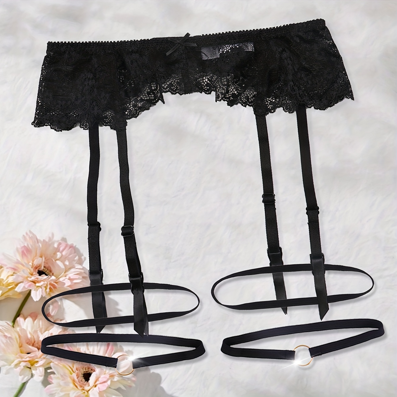 ladies delicate lace bow garter belt a regular elastic - Temu Mauritius