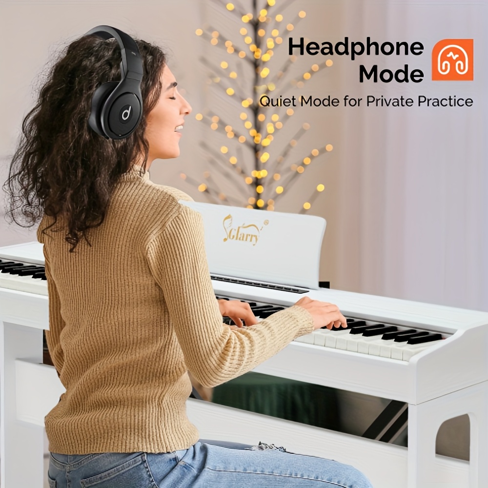 Glarry 88-Key Heavy Action Weighted Piano Keyboard - Portable Grand Piano with Triple Pedals, /MIDI, Recording & Playback, Portable Design