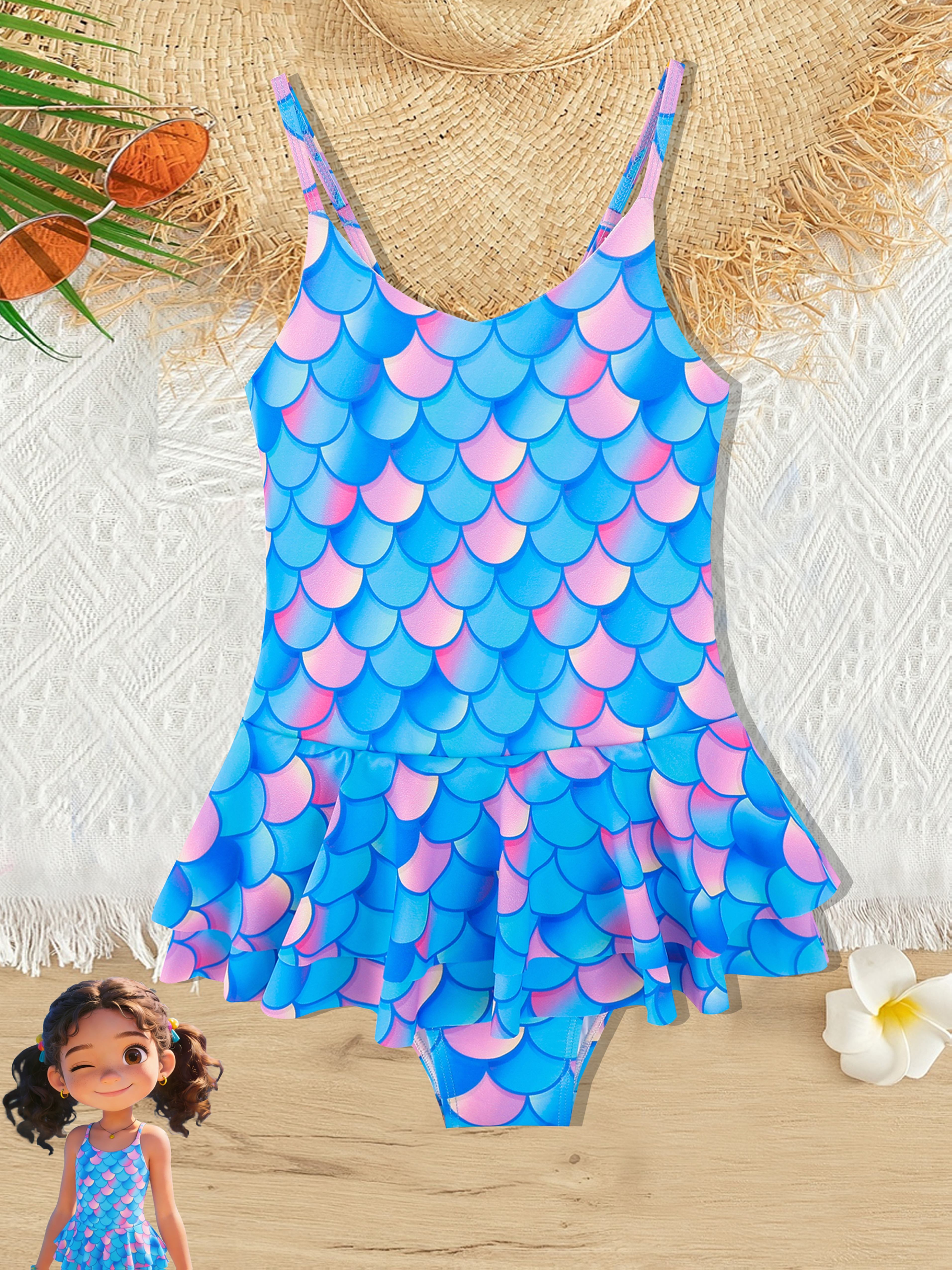 chinese dress ladies Pink Mermaid Swim Suit Size 3-4