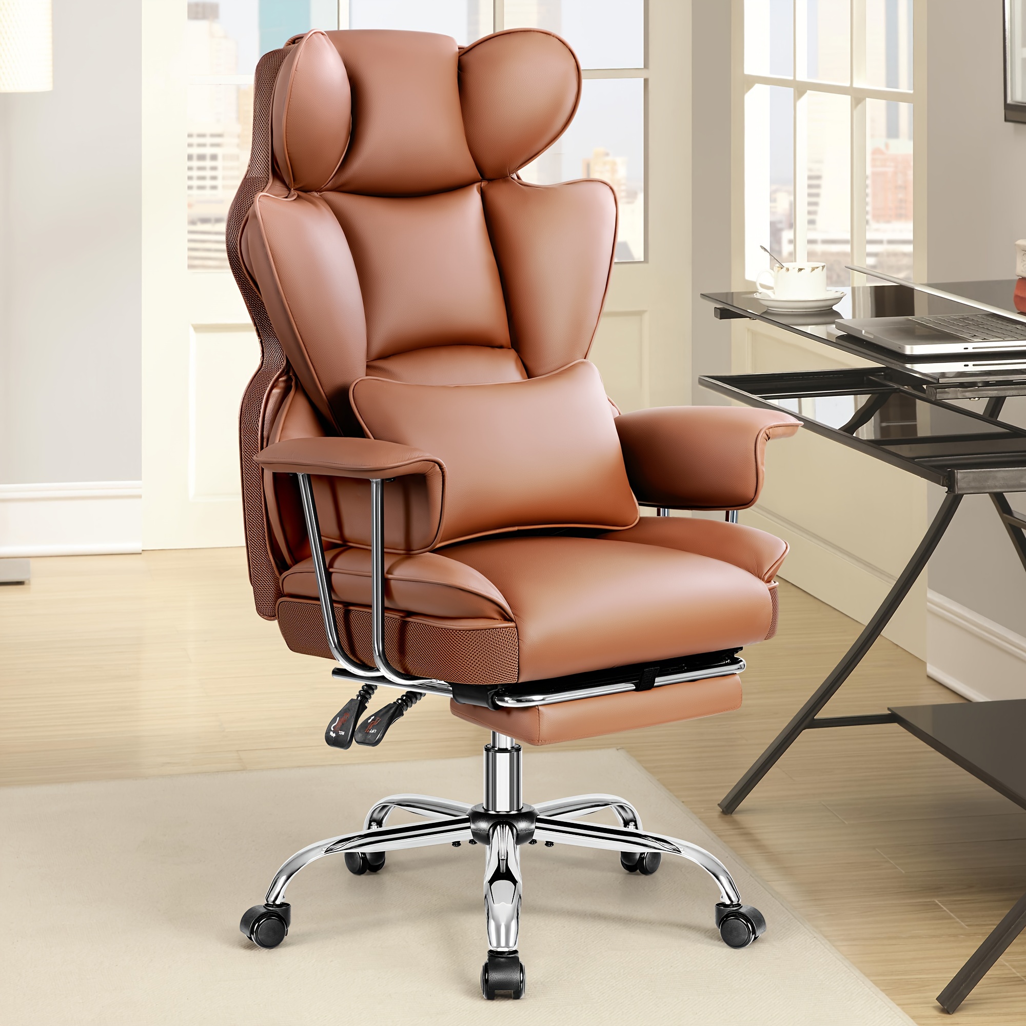 Desk Chair Comfy Big And Tall Office Chair With 5D Flip Arms