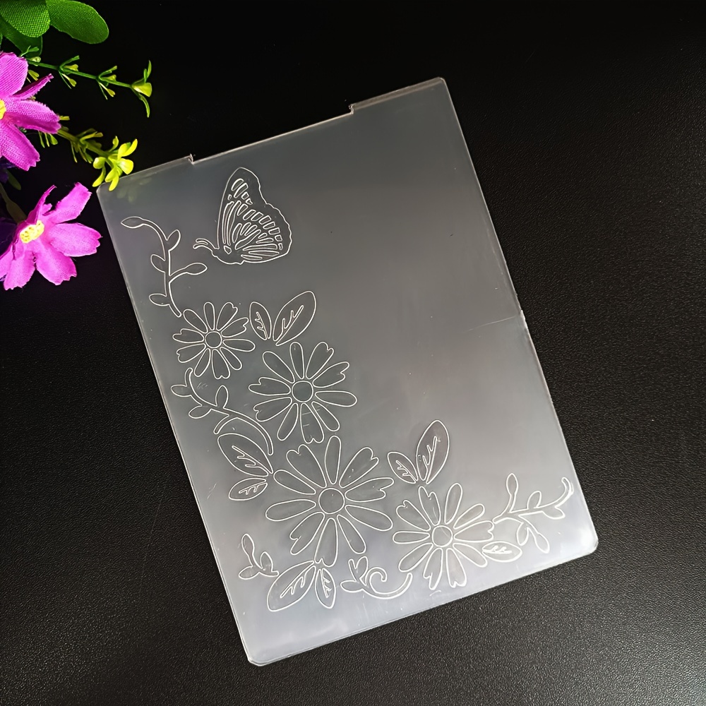 Flower Vine Embossing Folders - White Pvc For Card Making, Photo Albums, Diy Scrapbooking