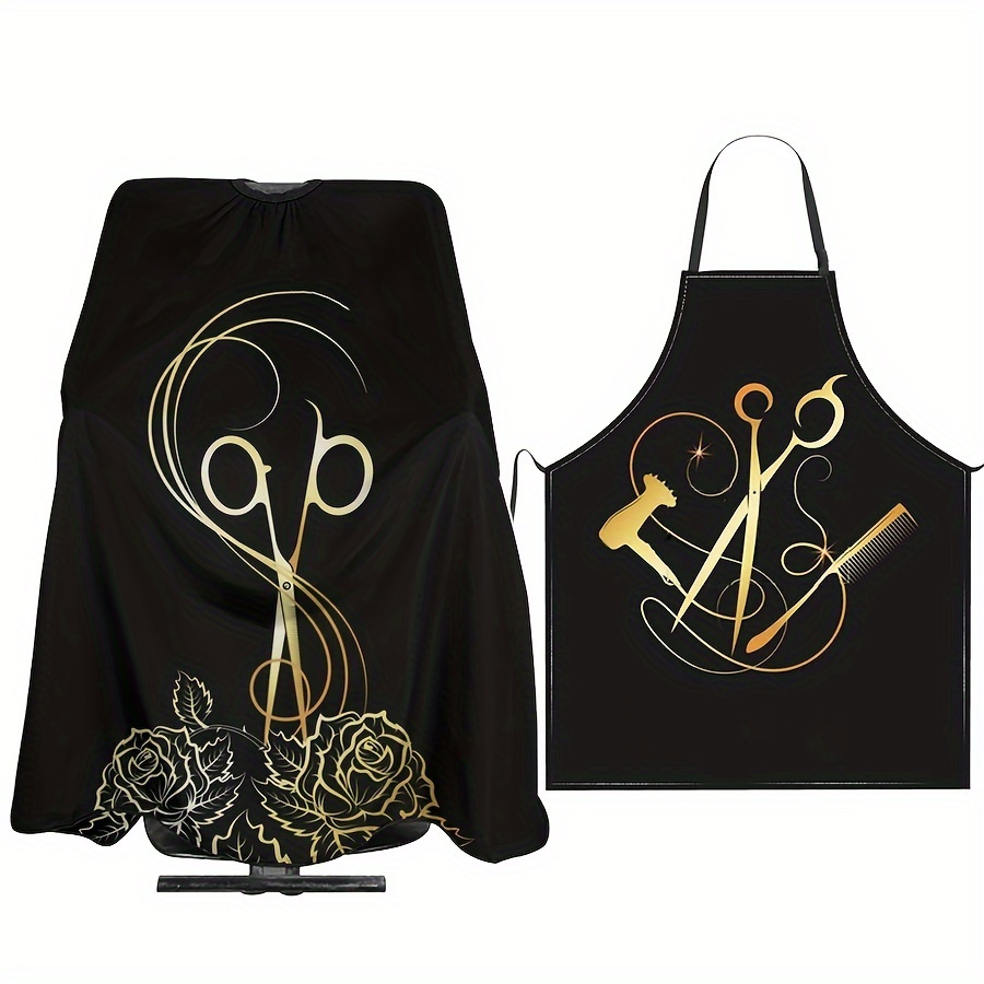 

Two-piece Waterproof Haircut Apron Set - Easy To Clean, Professional Salon Apron For Hairdressers And Barbers, Suitable For All Hairstyles