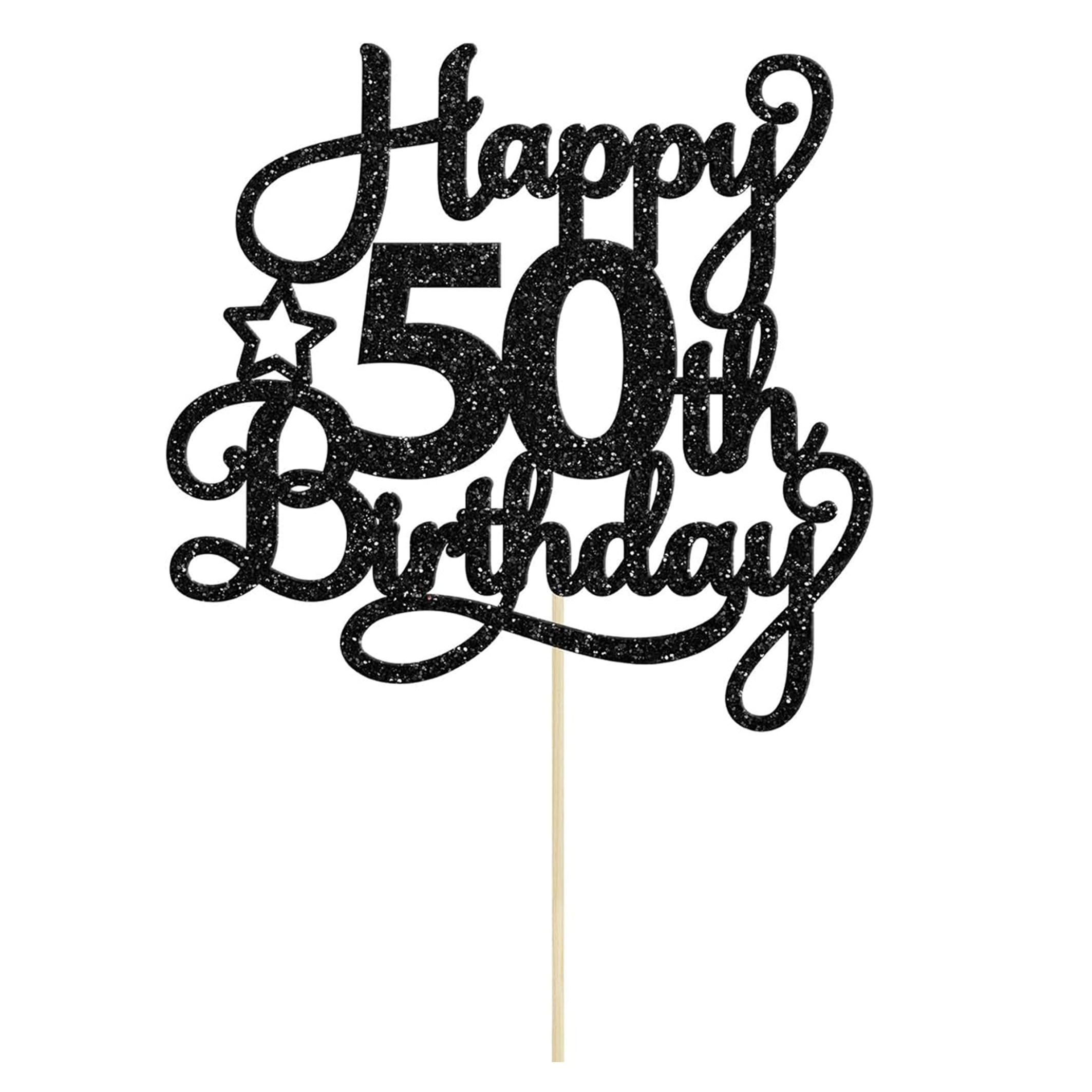 1 pièce topper gâteau 50e anniversaire paillettes - Temu France, image size:800x800