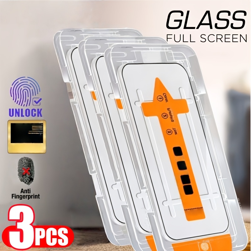 TEMU 3-pack 4k Ultra Hd Tempered Glass Screen Protector For A17 A55 A07 A54 A57 A56 A27 A73 A54 A53 A35 A36 A37 A33 A16 A26 A05 A05s A06 A07 A14 A34