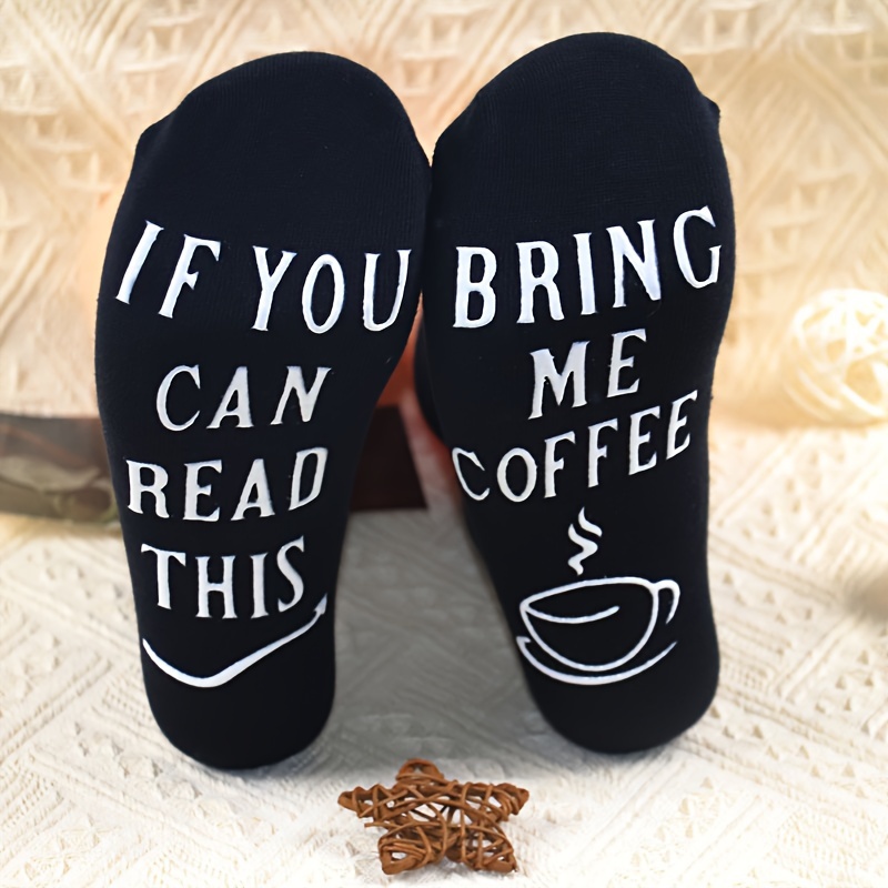 

Men's ' Coffee' Novelty Crew Socks - Breathable Cotton , Non-slip Grip, All