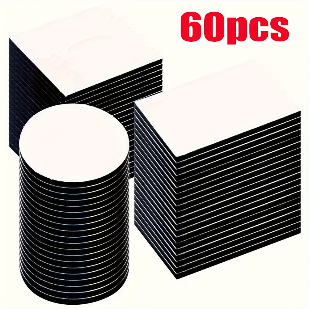 60pcs Strong Double-sided Tape - Black, 30/60pcs Strong Double-sided Tapes, For Multi-shapes Foam On Walls, Floors And Doors - Ideal For Crafts And Plastics