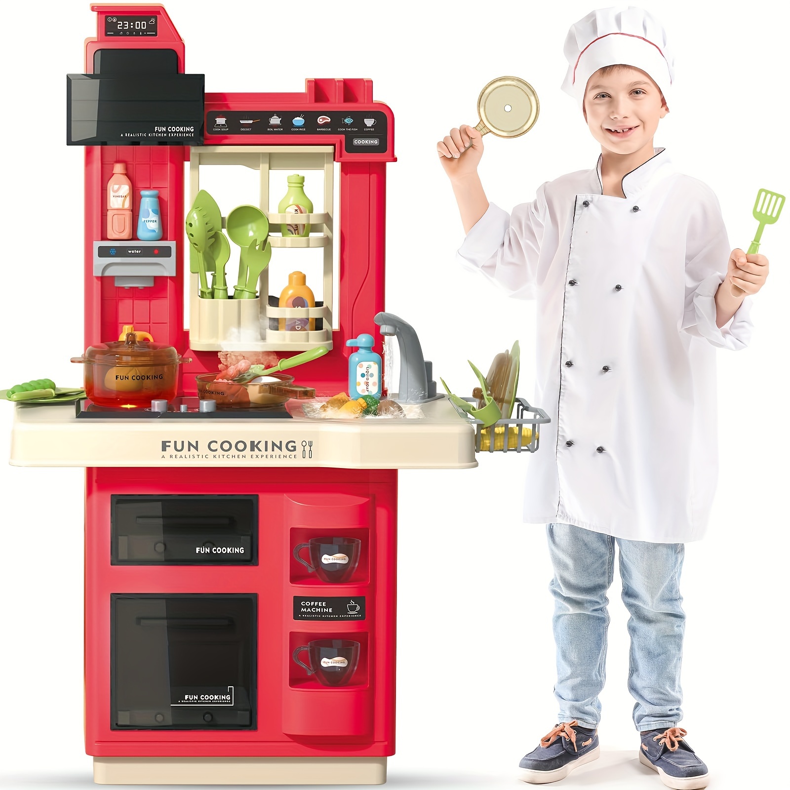 play kitchen set 35pcs kids kitchen playset with lights sounds pretend play food toy kitchen set kids play kitchen toys for 3 6 6 12 year old boys girls toddlers kids gifts temu Temu