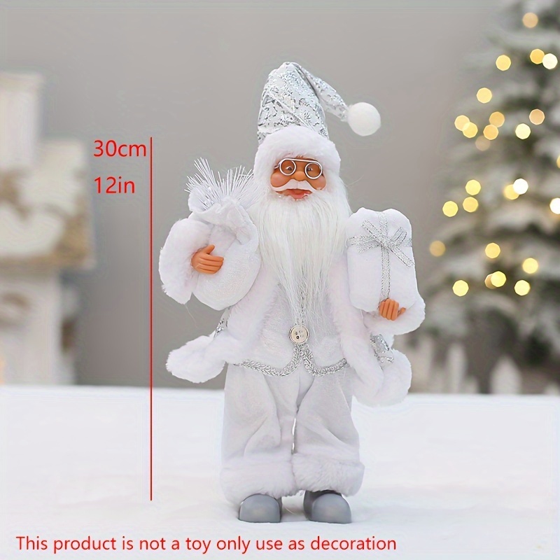 Image of 1pc, Christmas Decoration, Golden, Silvery Santa Claus (7.1 X 12in), Christmas And New Year And Other Shopping Mall Hotel Desktop Decoration