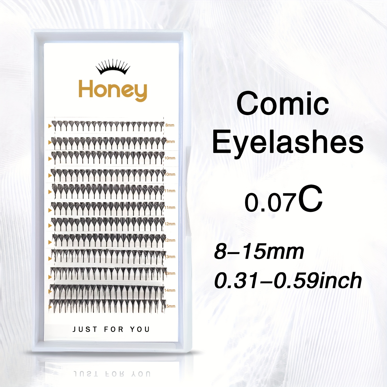 12 Honey Premade Volume Fan Eyelash Extensions - Mink, C/d , 8-15mm, Beginner-friendly & Reusable, Dense & Natural Look, Mixed Lengths For Stunning Eye Makeup