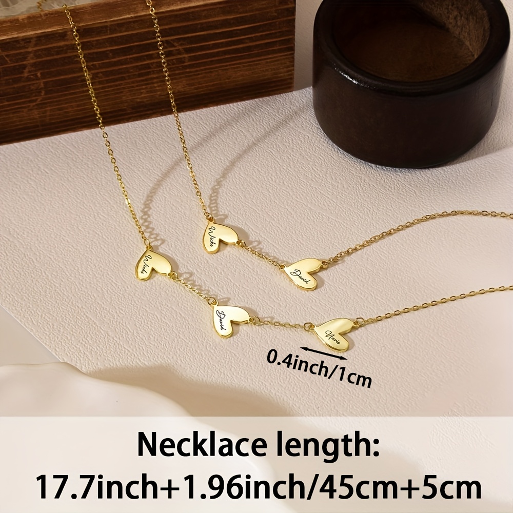 Personalized Engravable Heart Necklace, Custom Name/Message