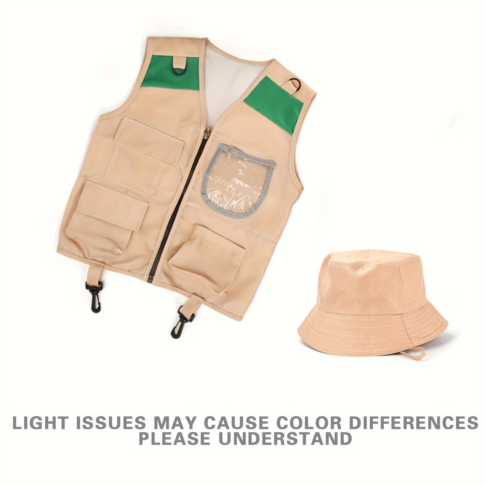 Kids Explorer Vest and Hat Costume - Cargo Vest Kids Outdoor Activity