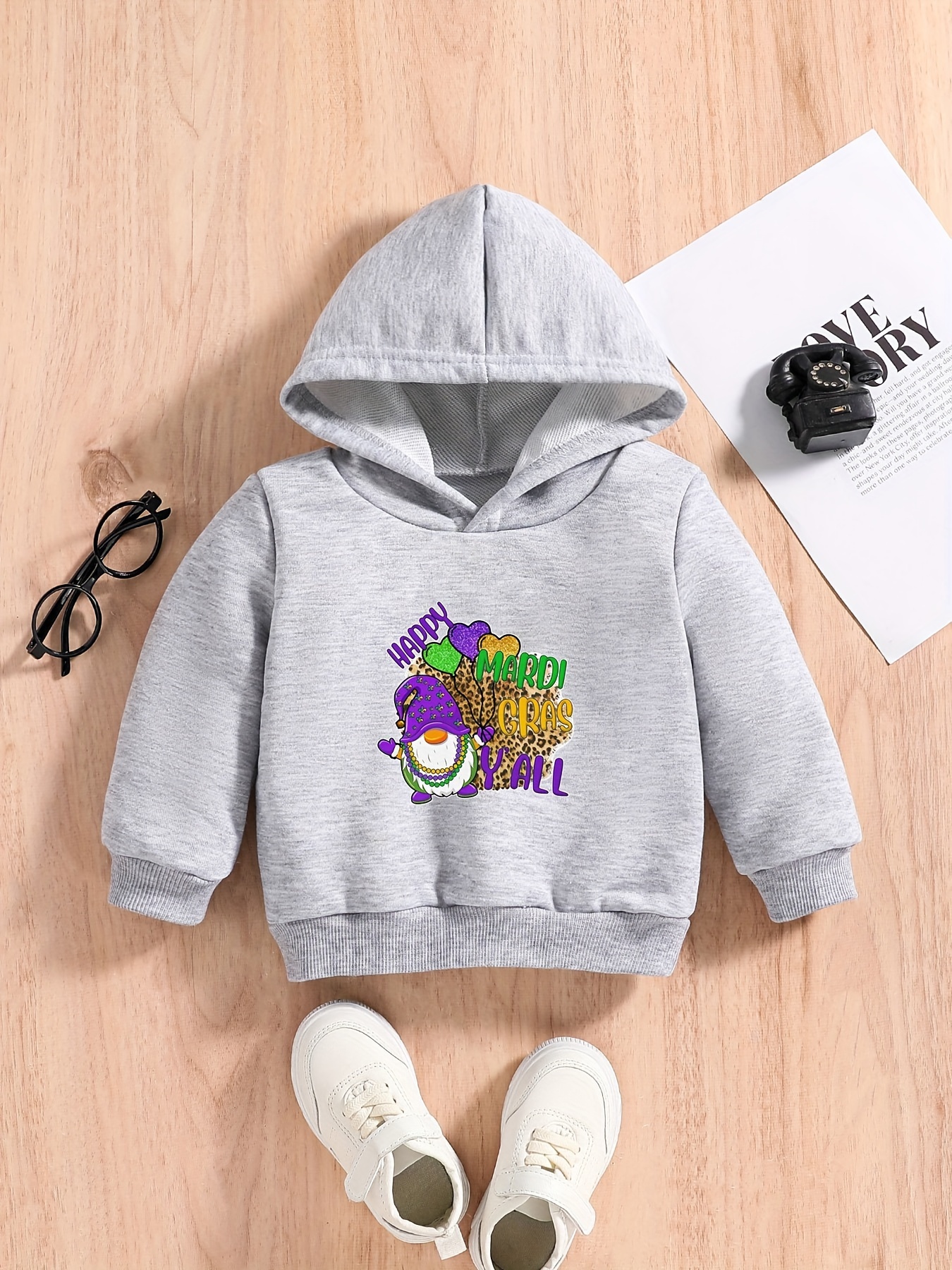 Infant Mardi Gras Outfit - Boys Girls Sweatshirt Romper Bodysuit