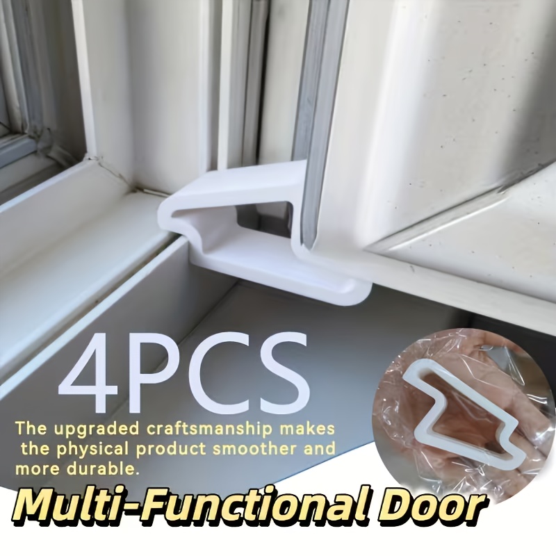 TEMU 4pcs Door/window Stopper, Anti-collision Door Clip, Window Bumper, Track System, Window Fixing Kit, Durable Plastic Material, Window And Balcony