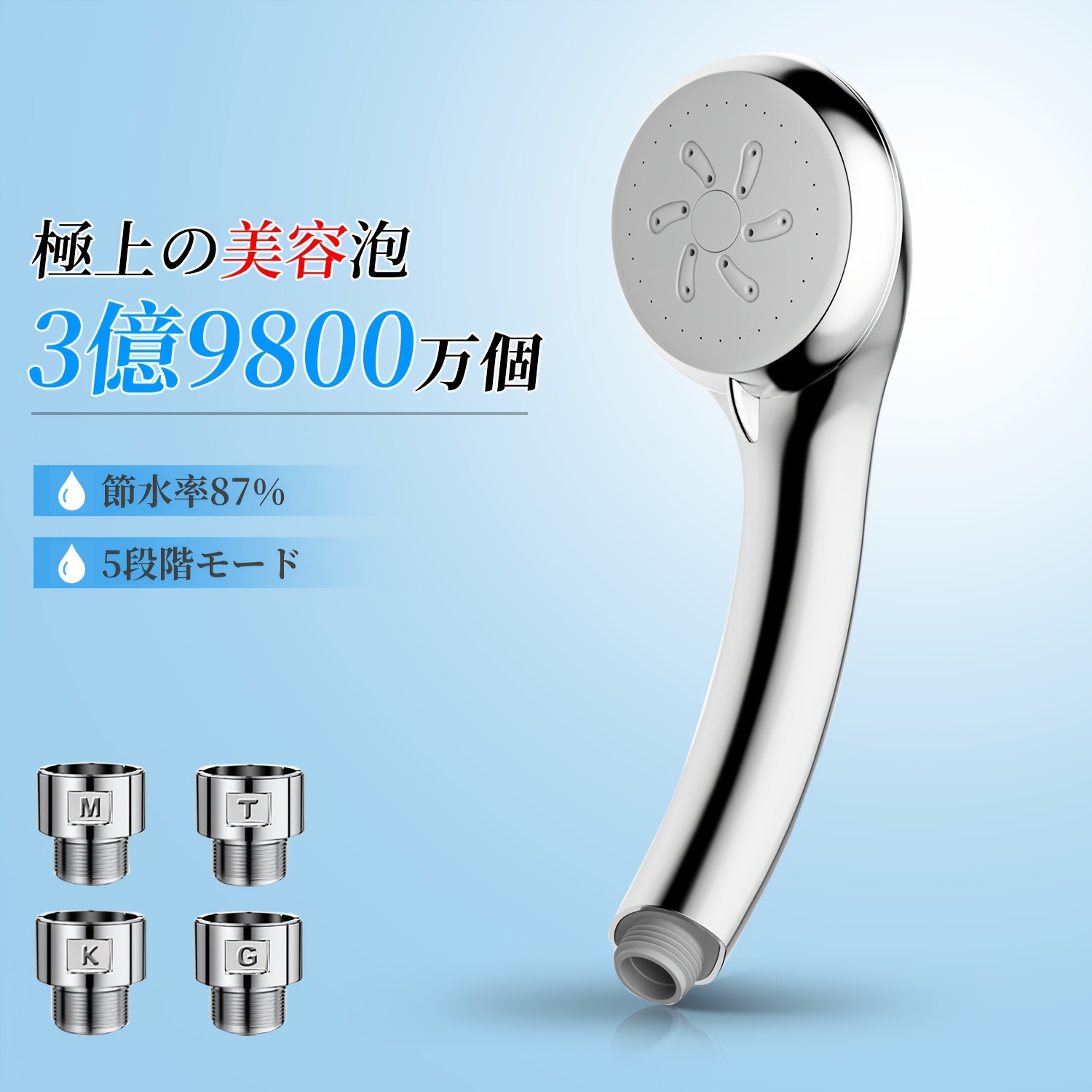 TEMU Shower Head, Micro Bubbles, Bubbles, Power, Water-saving Shower Head, Manual , 5-stage Mode, Skin Care, Pore Dirt Removal, Gentle Scalp,