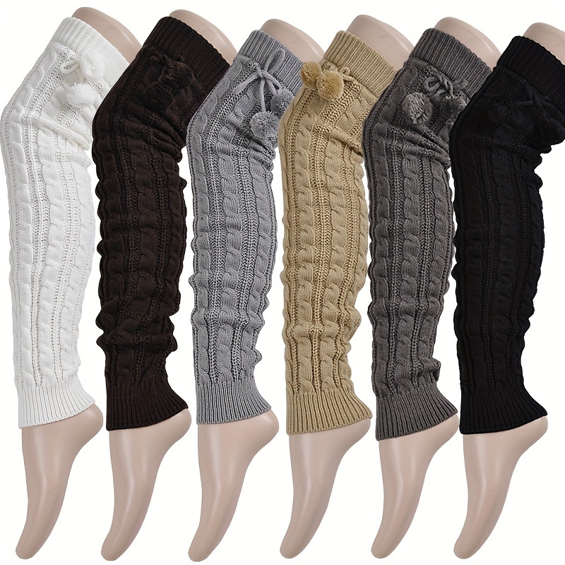 

Plushlux, Knit Over-the-knee Leg Warmers Pom-pom - , Boot For , For Fall &