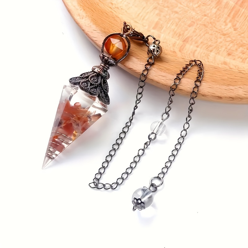 Natural Stone Crystal Necklace with Star Pendulum