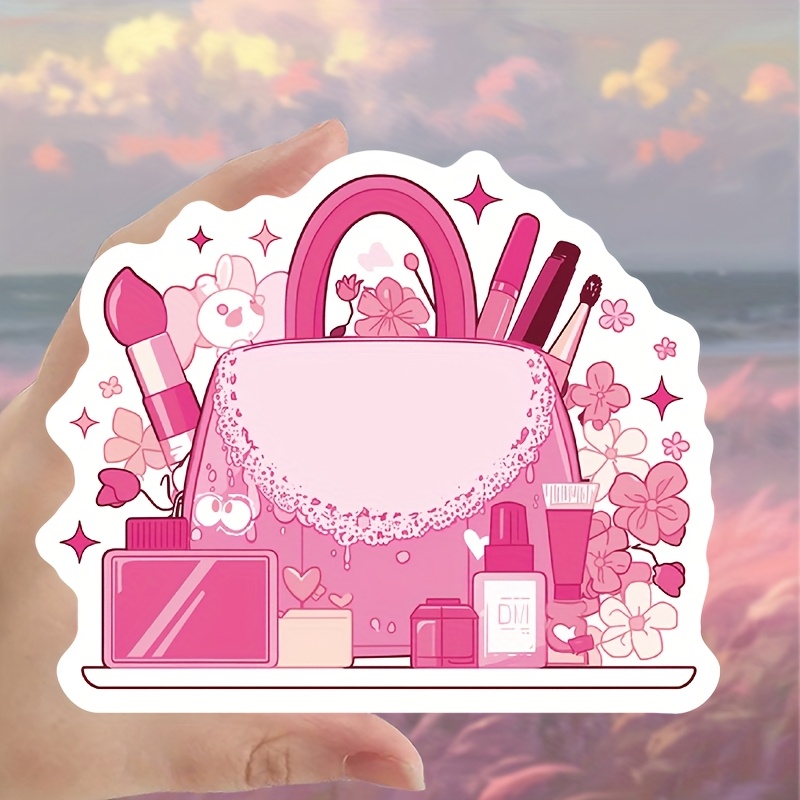 55 Girly Pink PVC Stickers Cartoon Designs Self Adhesive Vinyl Decals