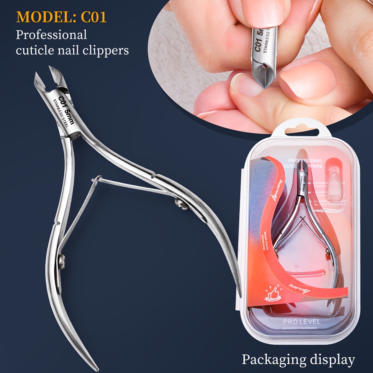 

Professional Cuticle Nail Clippers 1pc, Ambidextrous Precision Thick Toenail Corrector, Ingrown Toenail Trimmer, Dead Skin Scissor, Multipurpose Manicure Tool For Home Nail Care, Unscented