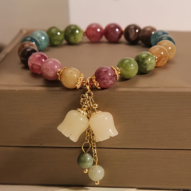 

1pc And Fashionable Bead Bracelet, Natural Orchid Pendant Pendant Bracelet, Used For Women's Jewelry Gifts