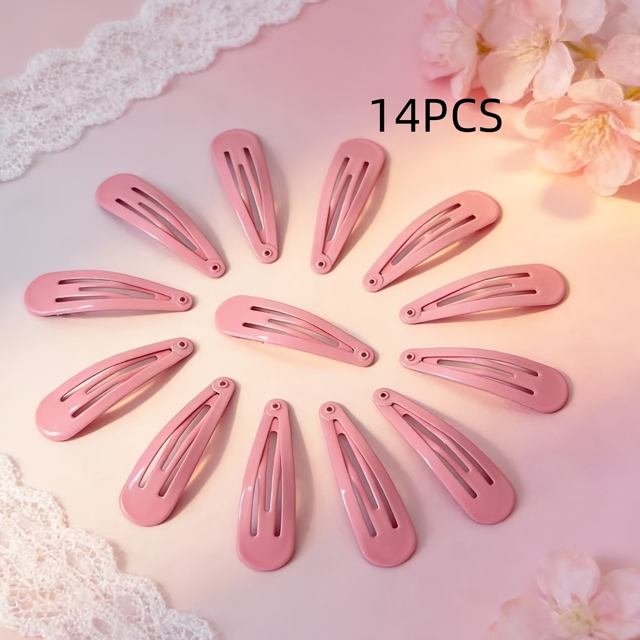 14pcs Sweet And Cute Pink Bb Clips For Women - Non-slip Hair Clips For Daily Use, Braids, Bangs, Shower, And Makeup - Bohemian Minimalist Hair Accessories, Adorable Hair Clips, Elegant Accessories
