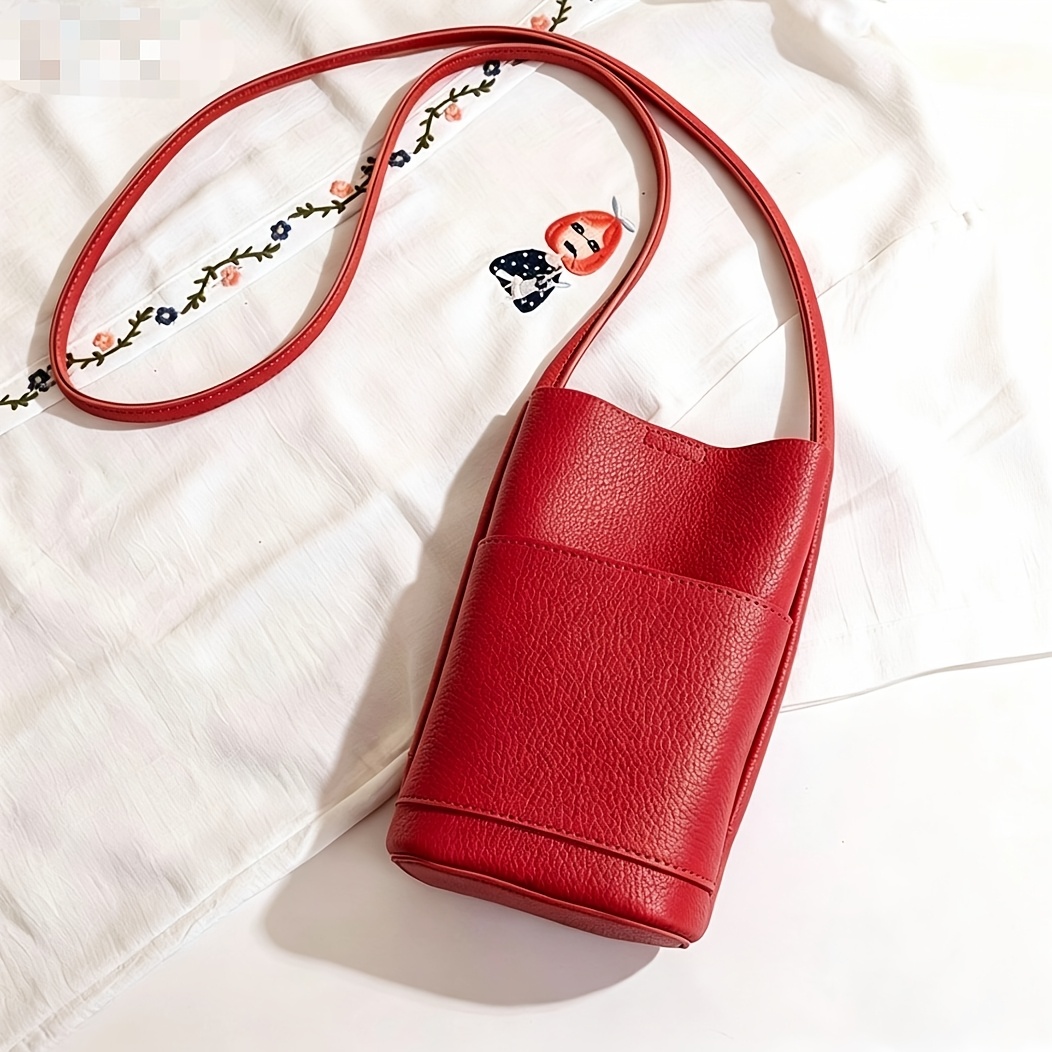 TEMU 2026 New Minimalist Soft Pu Phone Crossbody Bag, Solid Mini Shoulder Purse For Women