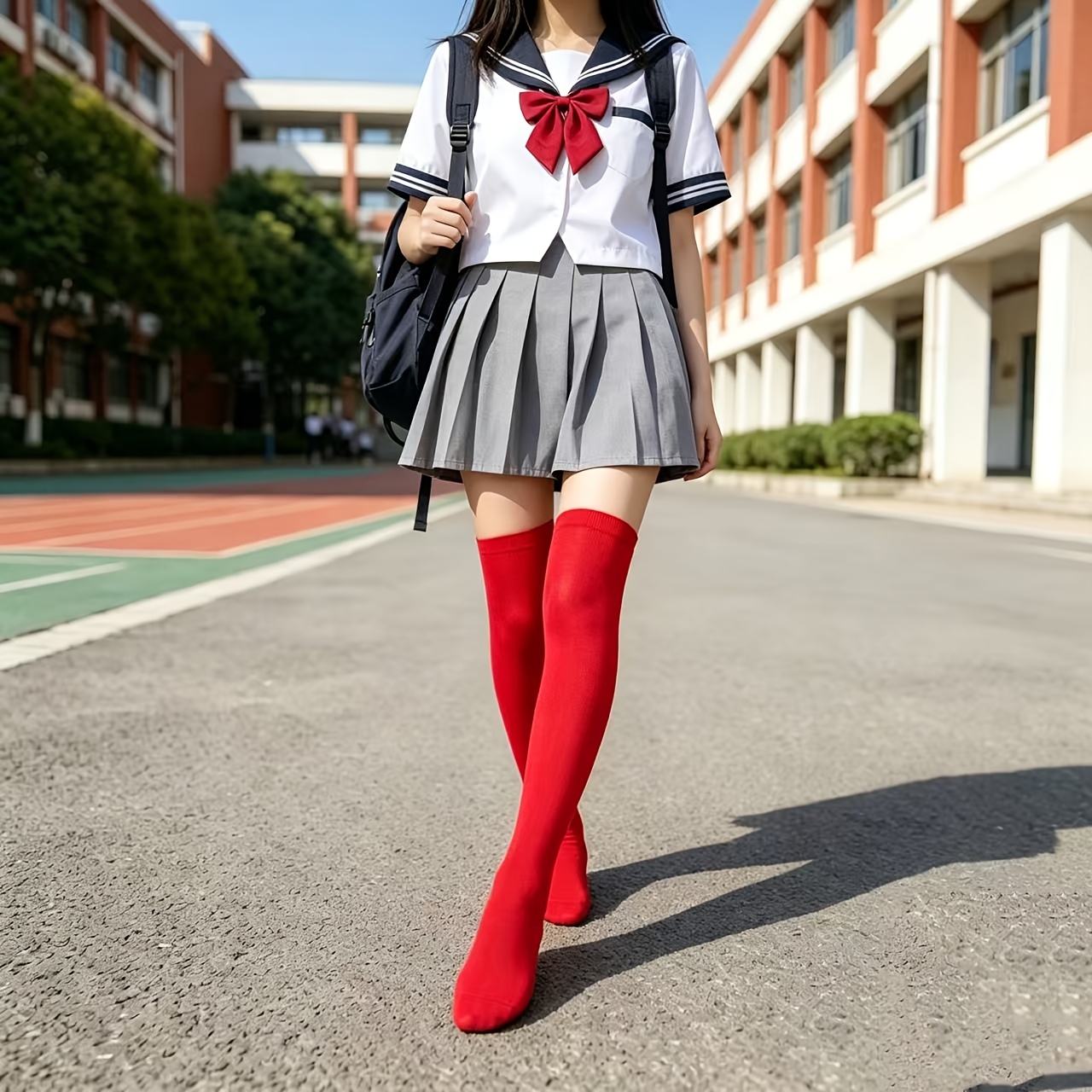 TEMU Une paire de chaussettes hautes en velours de style japonais, -accrochage et résistantes à l', faciles à avec les tenues quotidiennes, avec un