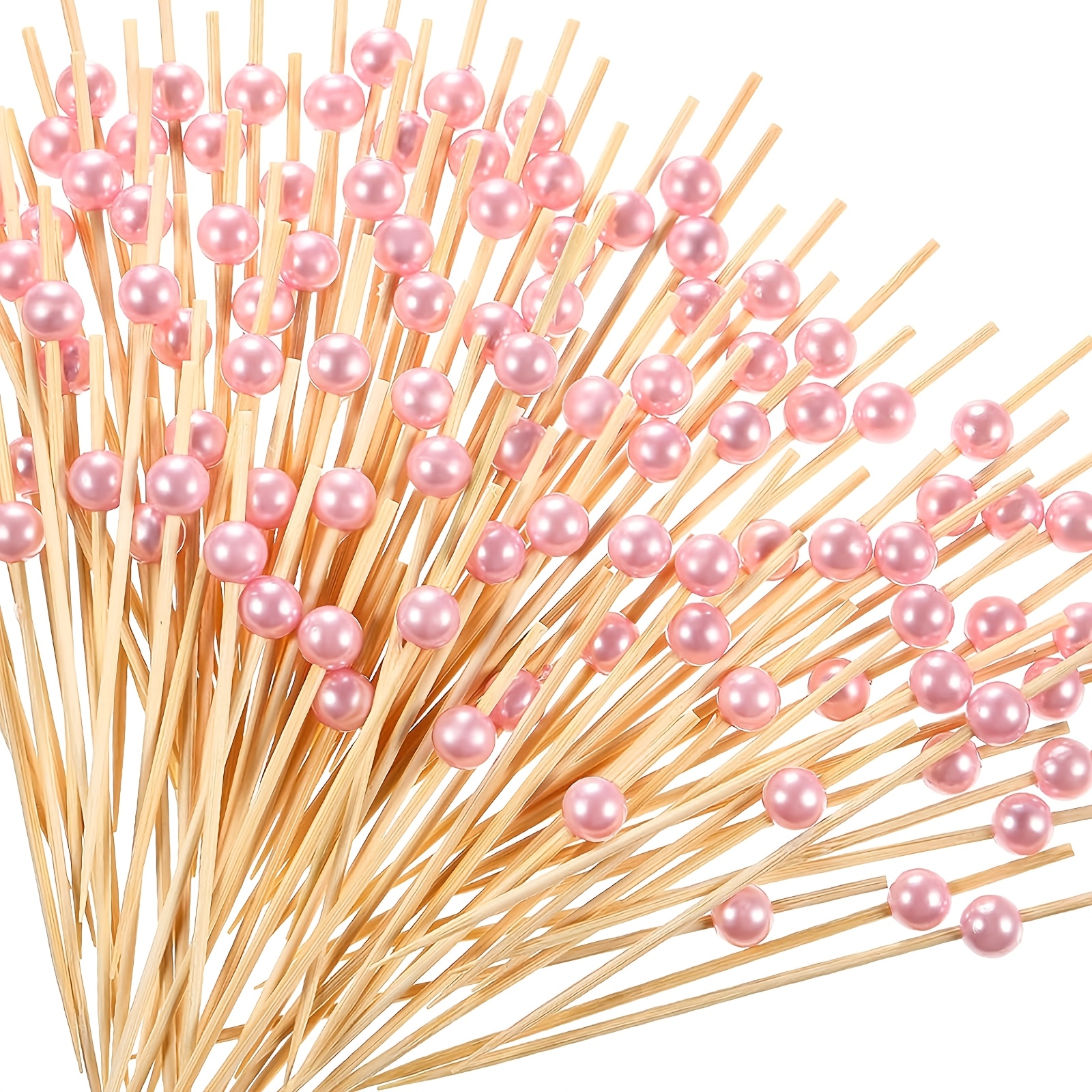Image of Appetizer Cocktail Picks, Appetizer Toothpicks, Pink Cocktail Toothpick Set, Appetizer Skewers For Charcuterie Boards And Platters