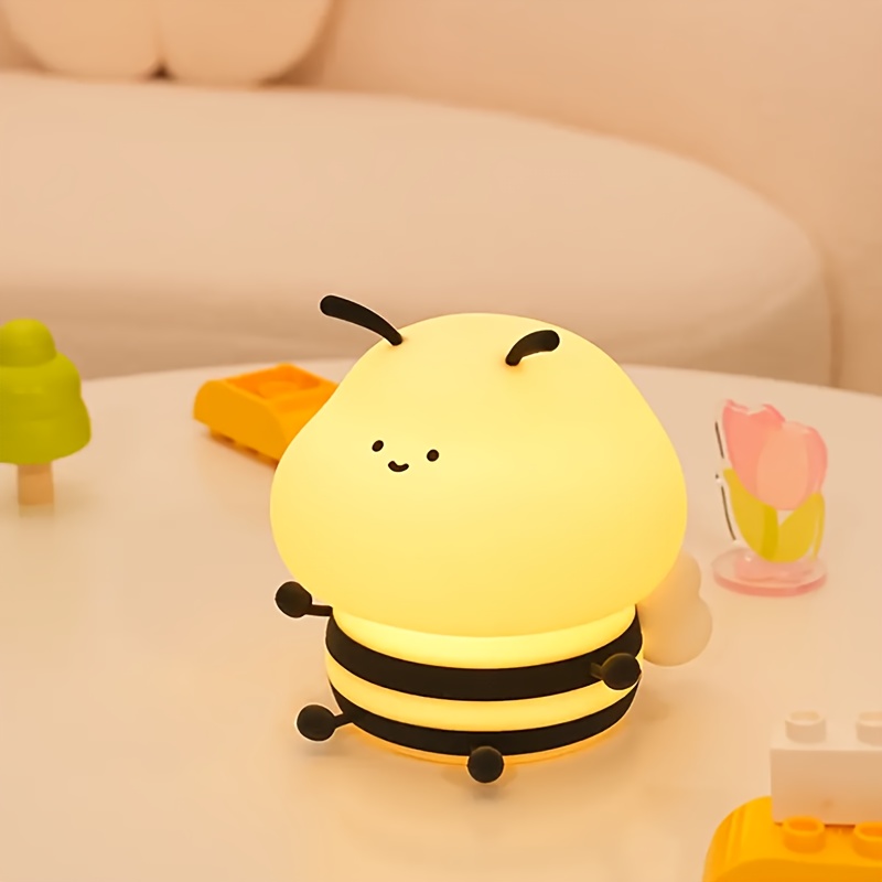 1  honeybee night light rechargeable eye protection bedside lamp with colorful changing colors cute bedroom decorative ornament Product details 1