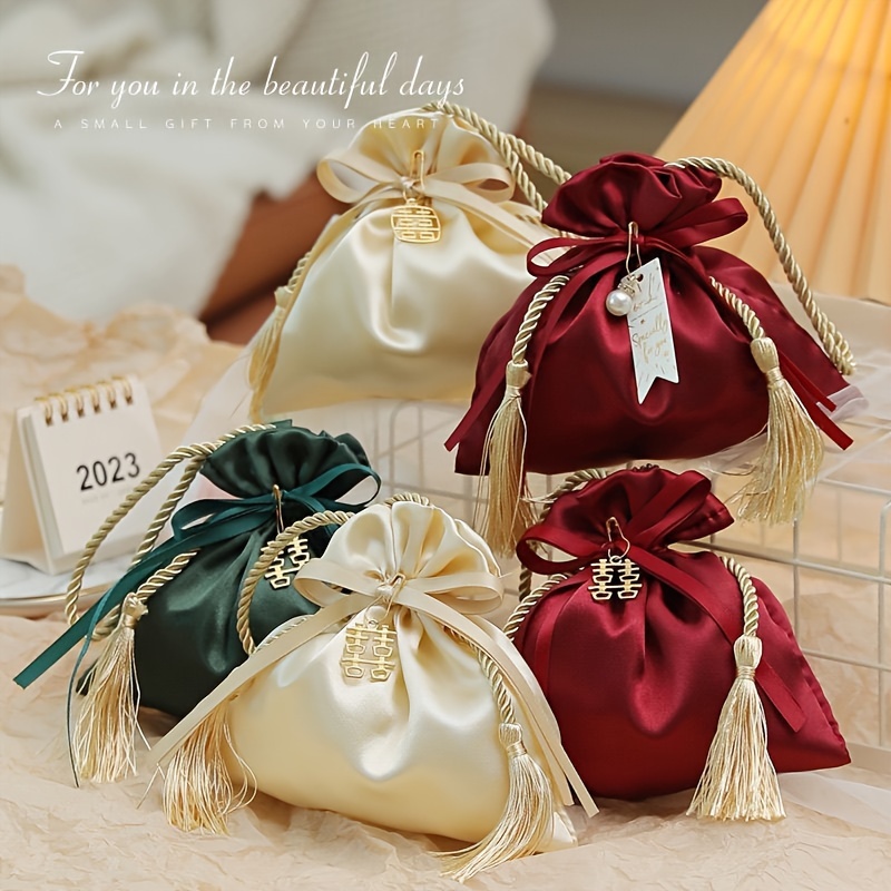 

10pcs Luxury Packing Drawstring Velvet Pouch Sachet Gift Bag For Jewelry Wedding Candy Boxes With Pearl Favors Bags