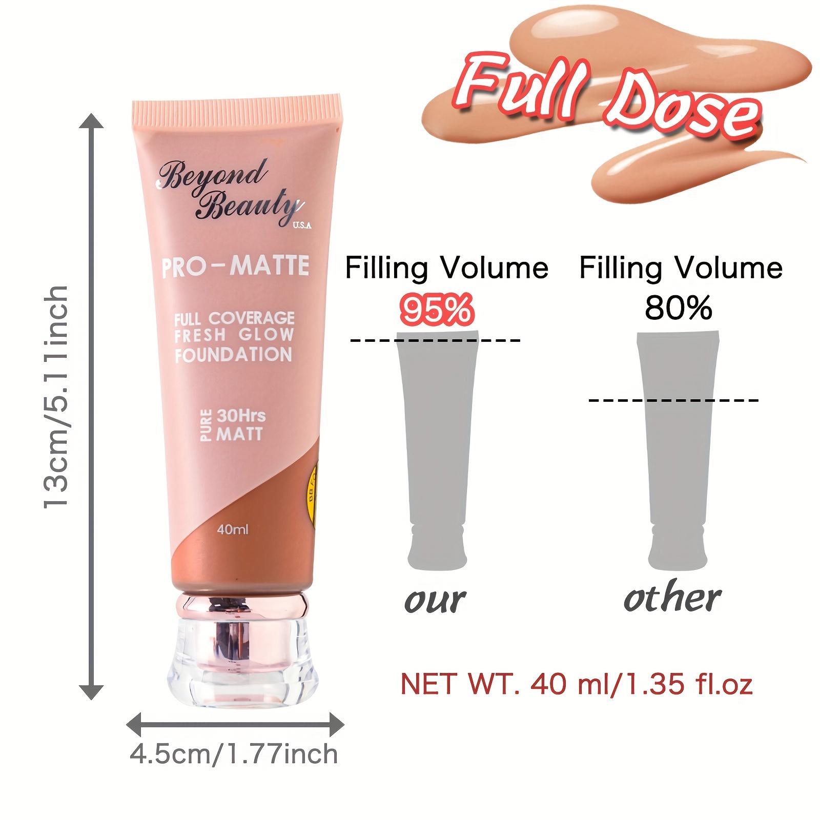 Deep Bronze Weightless Liquid Foundation, Buildable Full Coverage With No Caking, Matte Finish