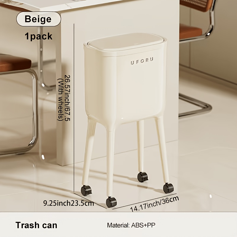 TEMU de Basura Rodante de Pata para Cocina , Salón y Dormitorio con un de Lujo, Bote de Basura Móvil de Gran Capacidad