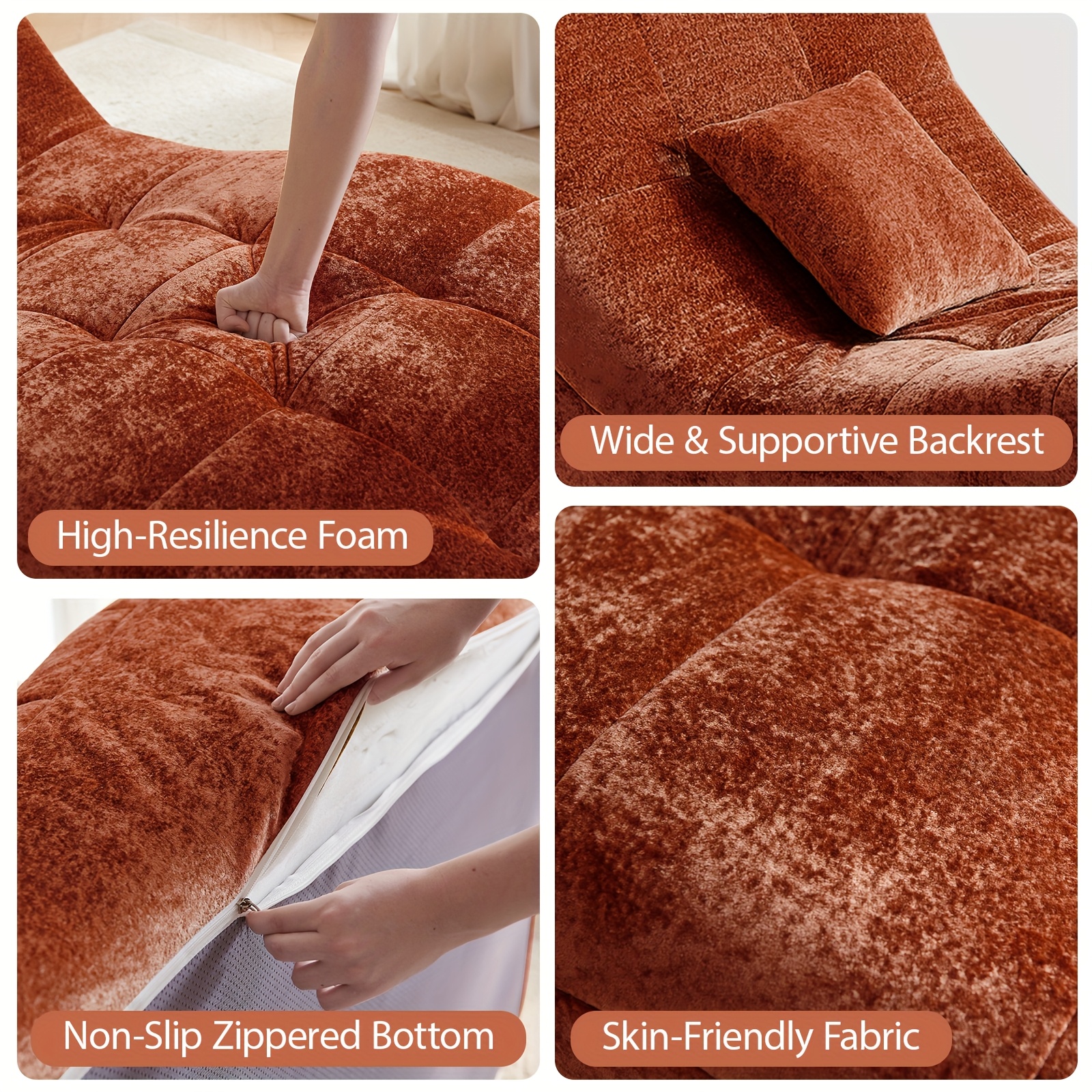 Single Sofa Seat, Yoga Sofa, Leisure Sofa, Armless Platform Sofa, Simple Lazy Sofa, Floor Standing Sofa Seat, Indoor Reading And Leisure Integrated Compression Sponge Sofa, No Assembly Required, Suitable for Living Rooms, Bedrooms And Offices
