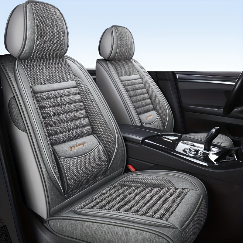 TEMU Coprisedili Auto Lussuosi in Lino con Supporto Lombare Fisso e Copertura Completa | , Traspiranti, Vestibilit� Universale Adatti per la Maggior